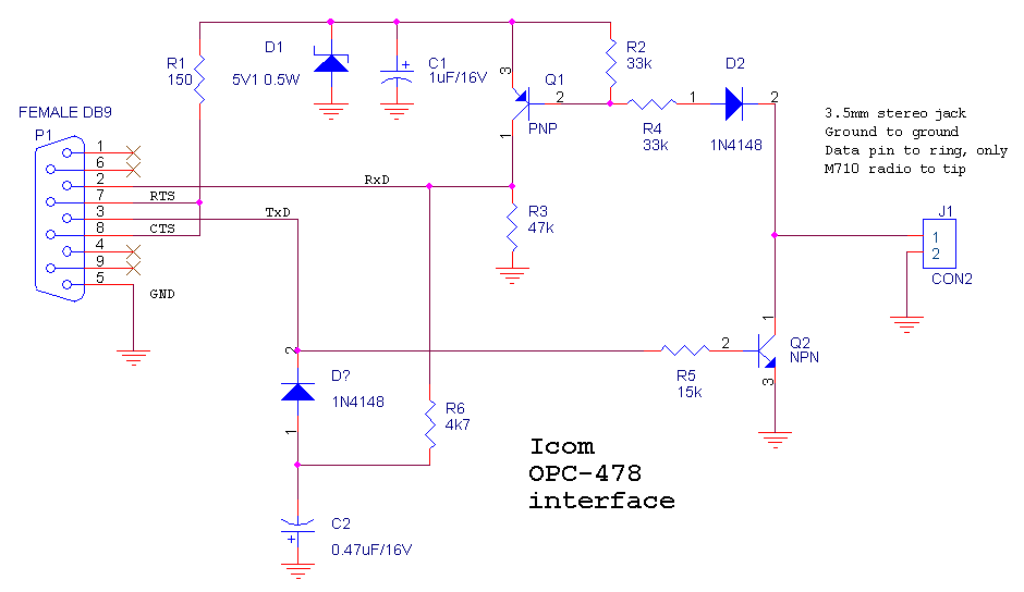 icom programming cable pinout